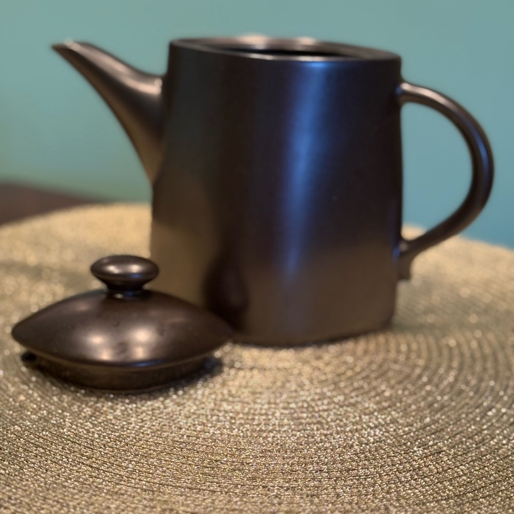 Chocolate Brown Lindt Stymeist Ceramic Teapot 6” tall